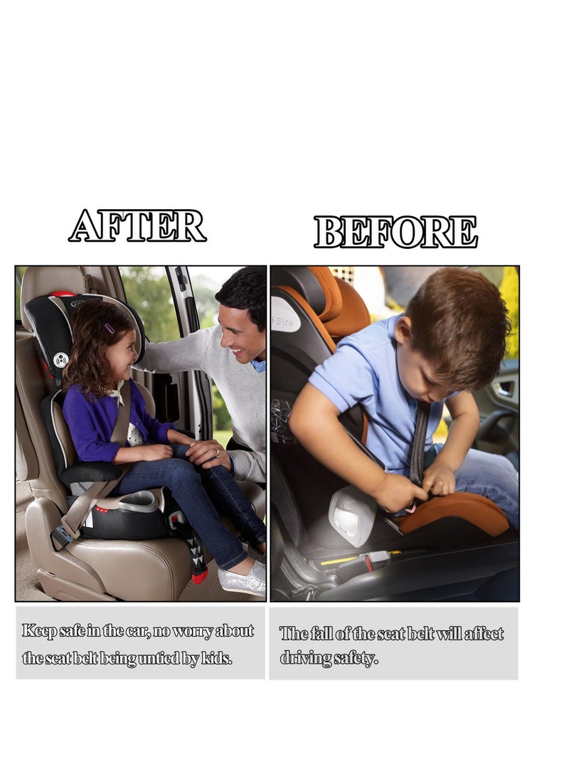 Car Seatbelt Buckle Guard, Child Seat Belt Lock Seatbelt Buckle Cover Seat Belt Lock Cover Black Seat Belt Lock, Buckle Guard for Kids/Special Needs, 4-Pack Fit Most Car (Expect Truck) - Image 3